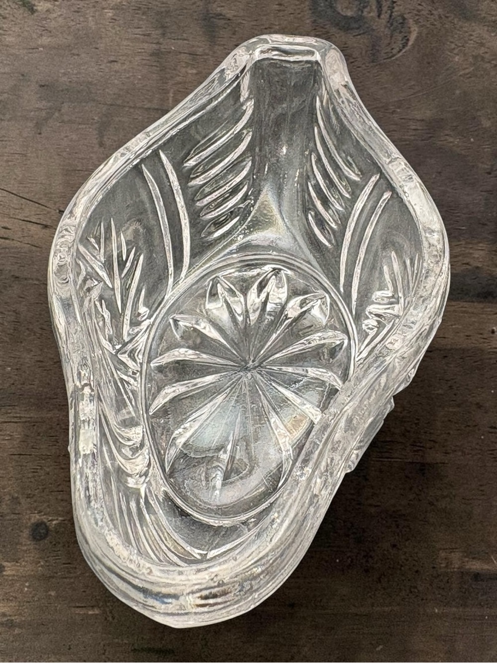 Vintage clear Swan On Nest Style Lead Crystal Cut Glass Trinket Jewelry Dish EUC - Picture 15 of 16